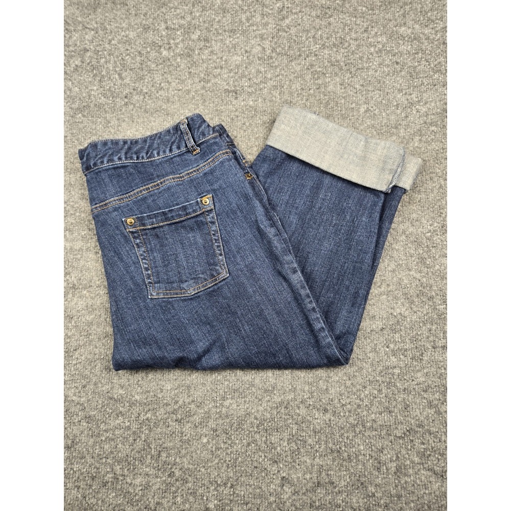 Nicole Miller Soho Jeans Womens 14 Blue High Rise Capri Denim Medium Wash 1162